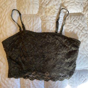 Forest Green Lace Cropped Tank Size M/L